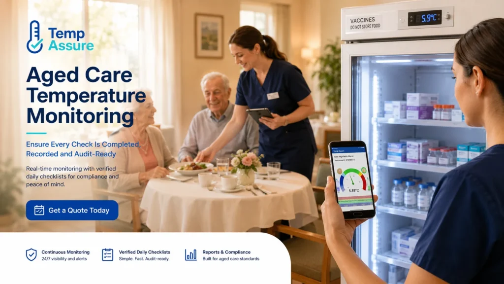 aged care temperature monitoring and checklists compliance using tempassure.com.au system